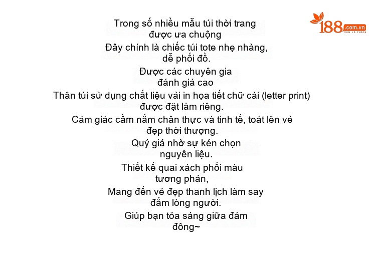 Túi Xách Tay Nữ Họa Tiết Chữ Lớn Đeo Vai Chất Liệu Da Bóng Size Lớn Màu Nâu chi tiết 3