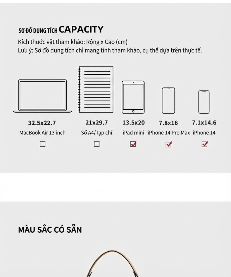 Túi Xách Tay Nữ Họa Tiết Monogram Cao Cấp, Túi Đeo Vai Đa Năng Màu Nâu chi tiết 8