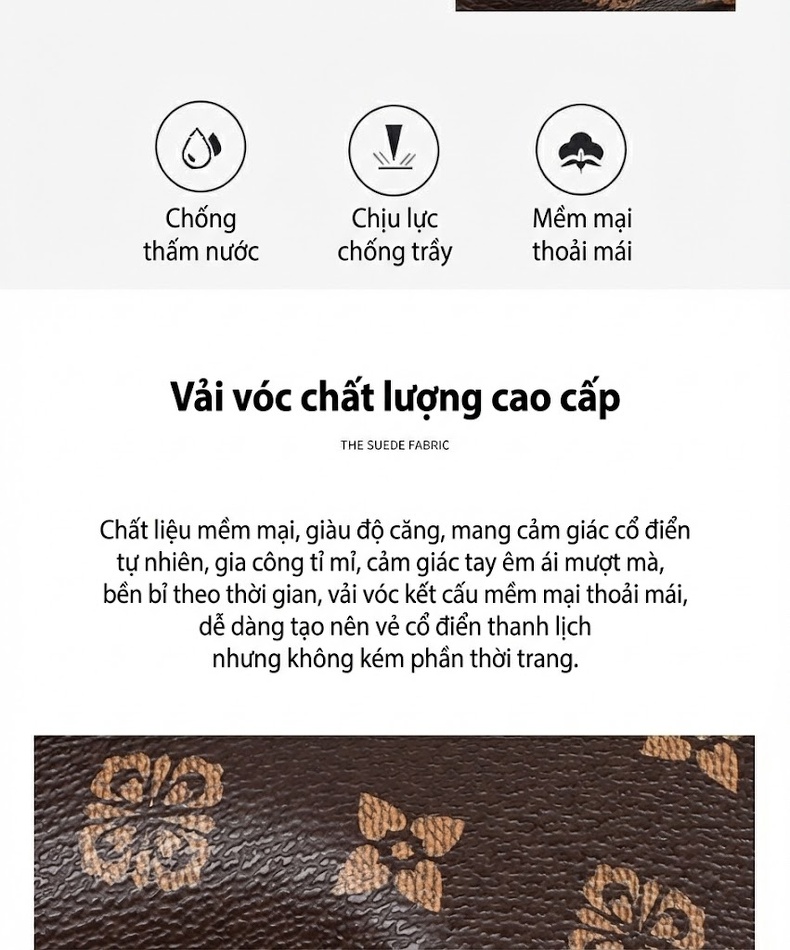 Túi Xách Tay Nữ Họa Tiết Quai Đeo Chéo Phong Cách Sang Trọng Màu Nâu chi tiết 7