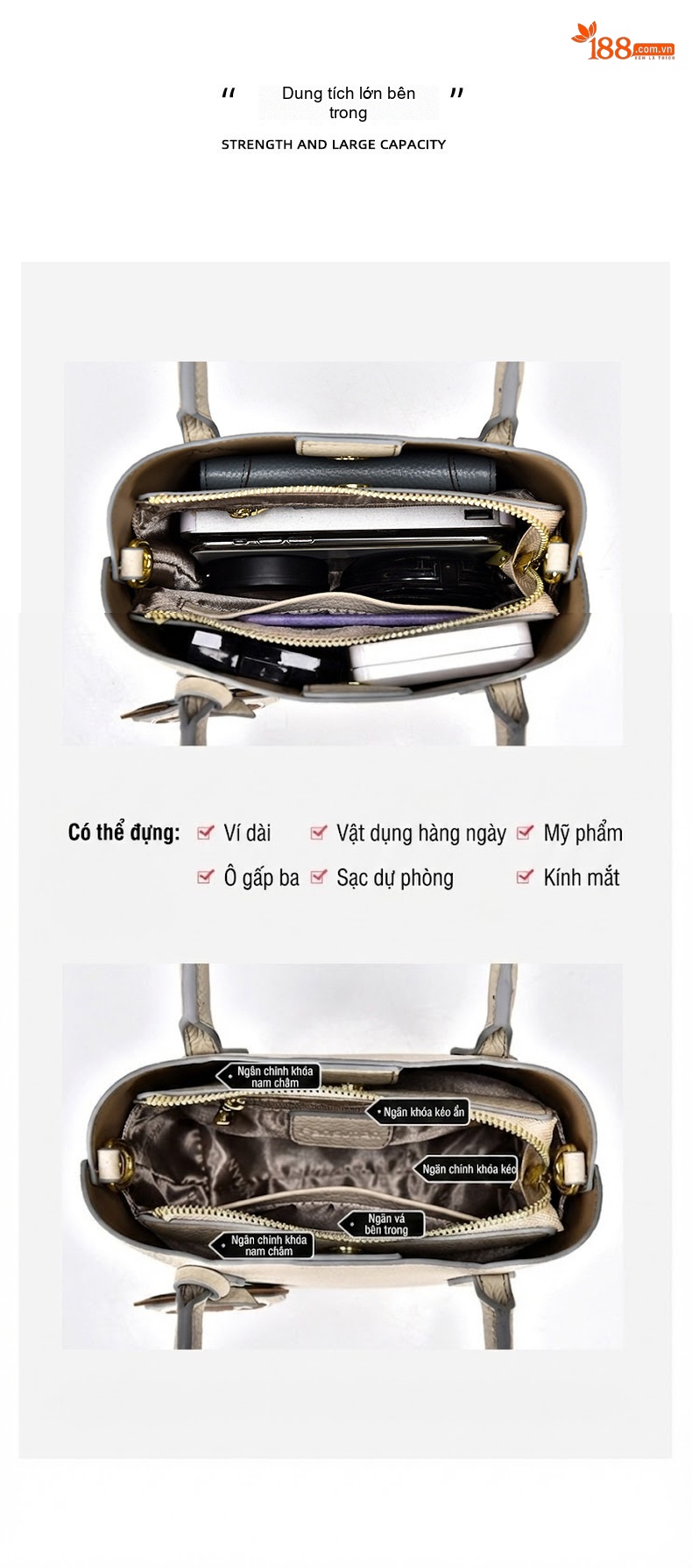 Túi Xách Tay Nữ Phong Cách Dễ Thương Màu Kem, Hồng, Xanh chi tiết 5