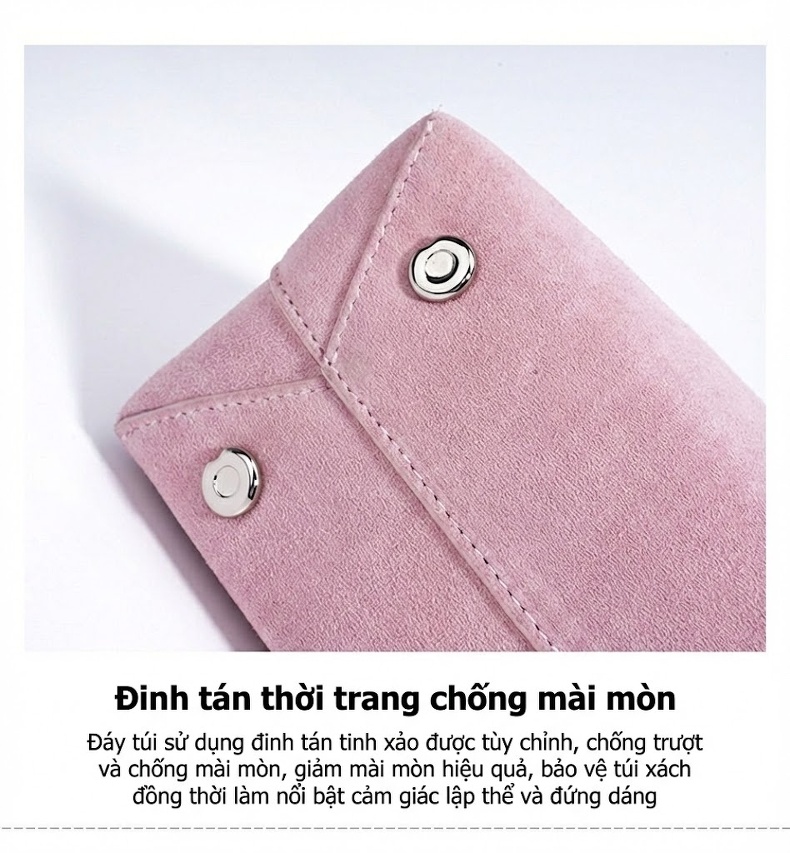 Túi Xách Tay Nữ Quai Tre Mini Da Mờ Phong Cách Hàn Quốc Màu Hồng, Nâu, Xanh Lá, Tím... chi tiết 14