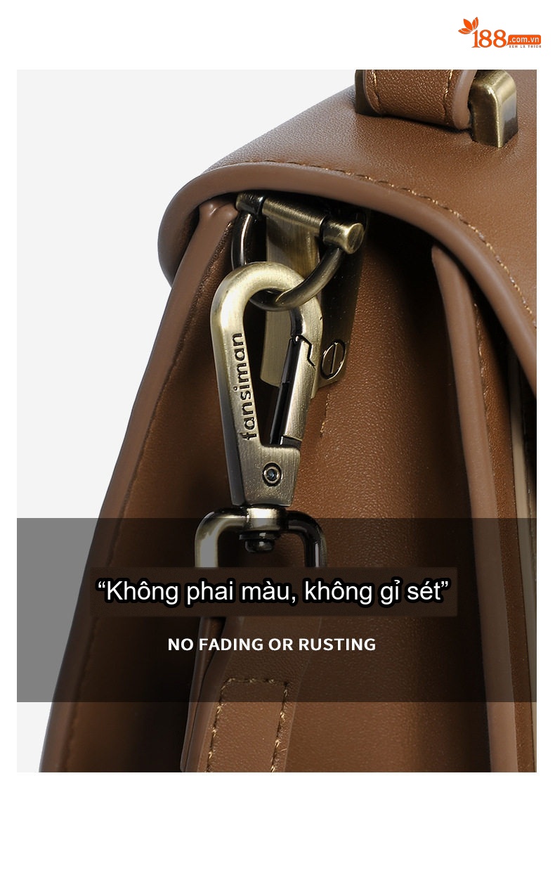 Túi Xách Tay Nữ Thời Trang Vintage Đeo Chéo Một Bên Vai Màu Nâu chi tiết 7