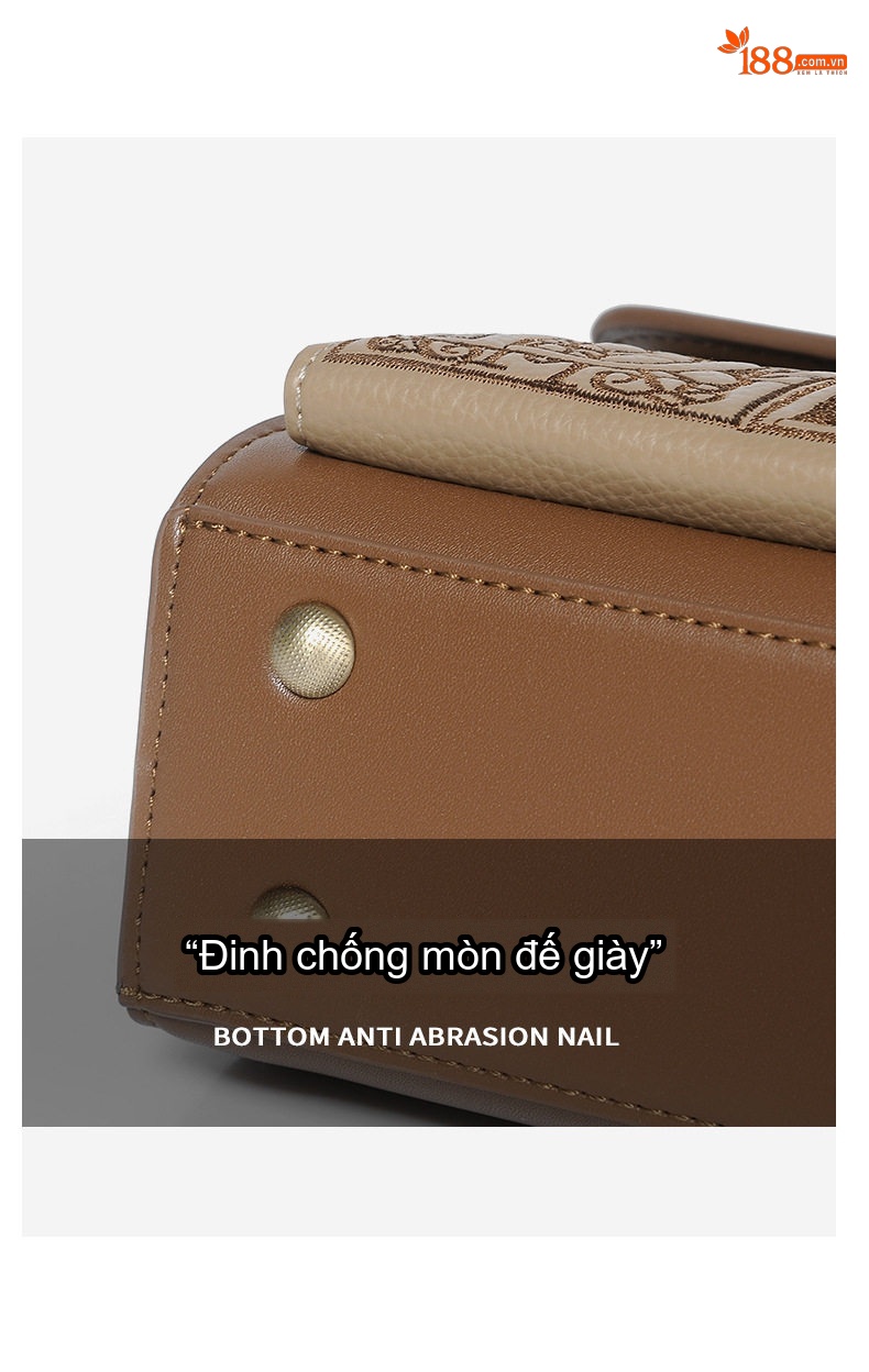 Túi Xách Tay Nữ Thời Trang Vintage Đeo Chéo Một Bên Vai Màu Nâu chi tiết 8