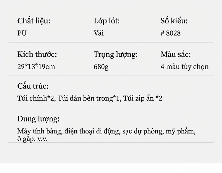 Túi Xách Tay Nữ Vân Cá Sấu Da Mềm Bộ 3 Món Thời Trang Màu Nâu, Kem, Đen, Xanh Dương chi tiết 5