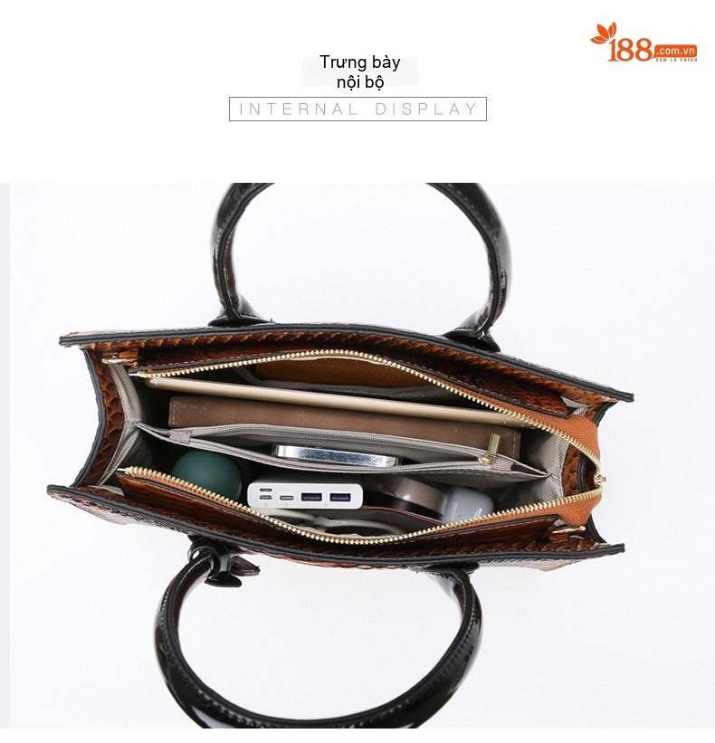 Túi Xách Tay Nữ Vân Rắn Thời Trang chi tiết 13