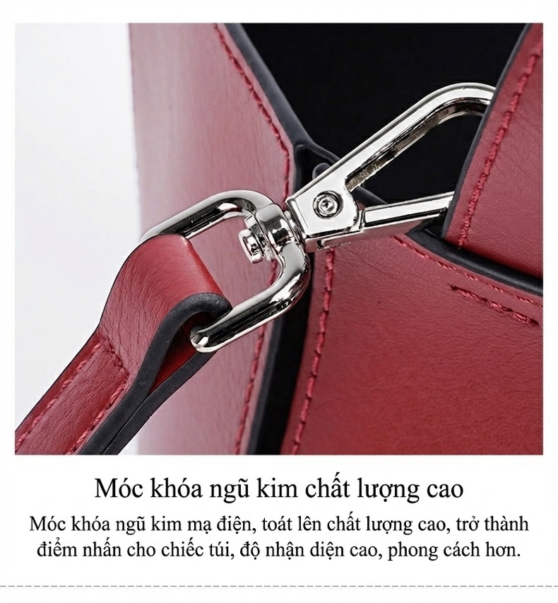Túi Xách Tay Thiết Kế Tối Giản Phong Cách Thời Trang Màu Đỏ, Nâu chi tiết 19