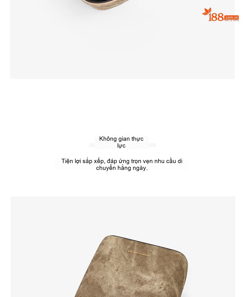 Túi Xô Nữ Da Thật Đeo Chéo Dáng Vuông Có Quai Xách Màu Nâu chi tiết 17