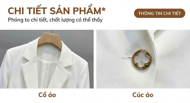 Váy Bộ Vest Công Sở Nữ Tay Lỡ Thanh Lịch Màu Đen, Trắng, Xanh chi tiết 23