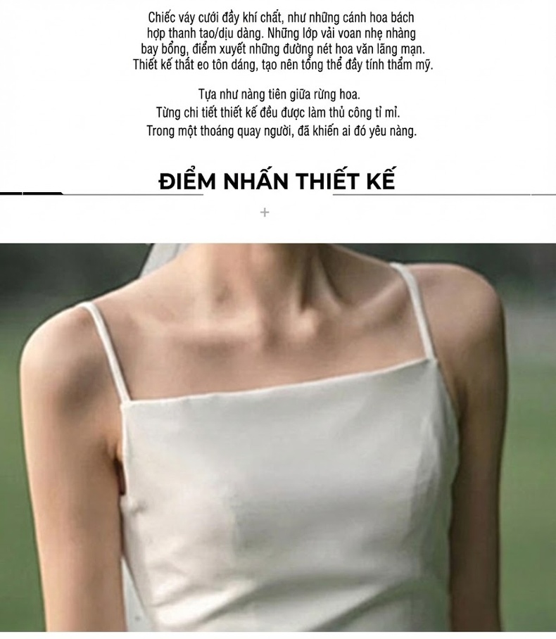 Váy Cưới Dây Rút Hở Lưng Chất Liệu Satin Phong Cách Bohemian Màu Trắng chi tiết 3