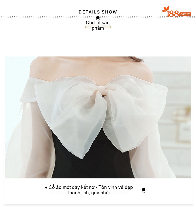 Váy Dạ Hội Nữ Dáng Dài Hở Vai Thiết Kế Nơ Dự Tiệc Sang Trọng Màu Đen, Đỏ chi tiết 14
