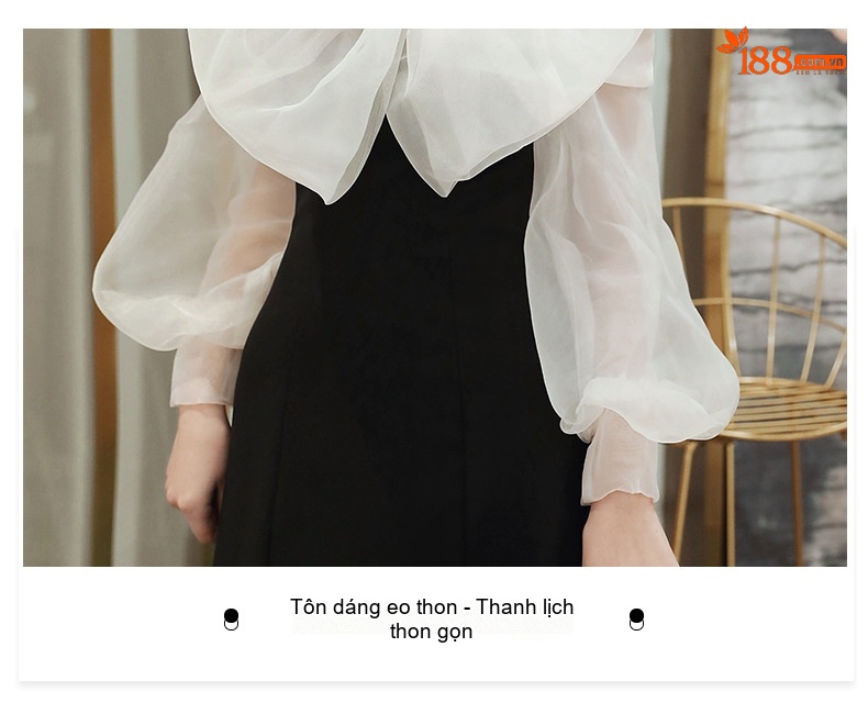 Váy Dạ Hội Nữ Dáng Dài Hở Vai Thiết Kế Nơ Dự Tiệc Sang Trọng Màu Đen, Đỏ chi tiết 15