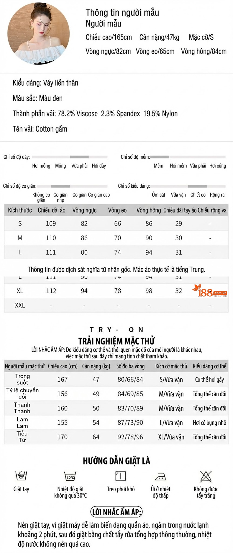 Váy Dạ Hội Nữ Hở Vai Cổ Chữ U Tay Phồng Dáng Ôm Xẻ Tà Màu Đen, Trắng chi tiết 2