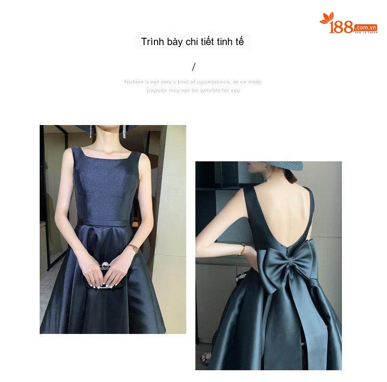 Váy Dạ Hội Nữ Phong Cách Hepburn Dự Tiệc Sinh Nhật dáng chữ A Chiết Eo Màu Đen chi tiết 16