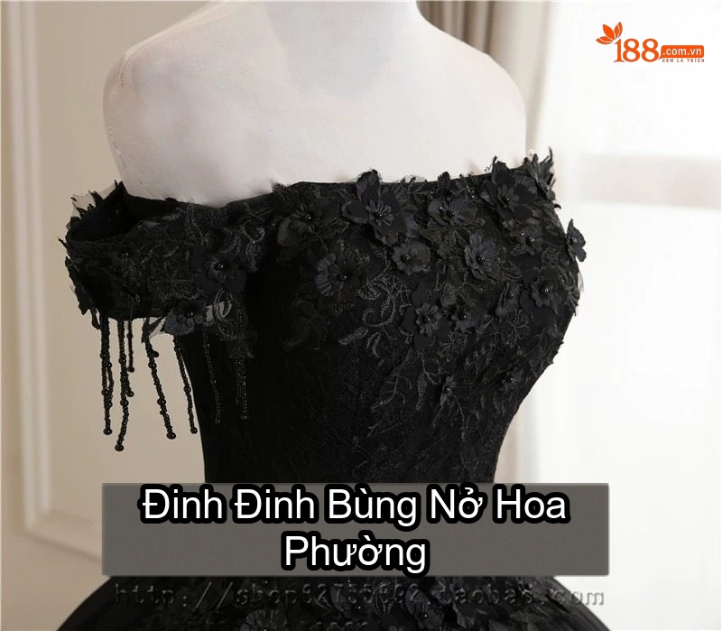 Váy Dạ Hội/Váy Cưới Hở Vai Dáng Xòe Màu Đen