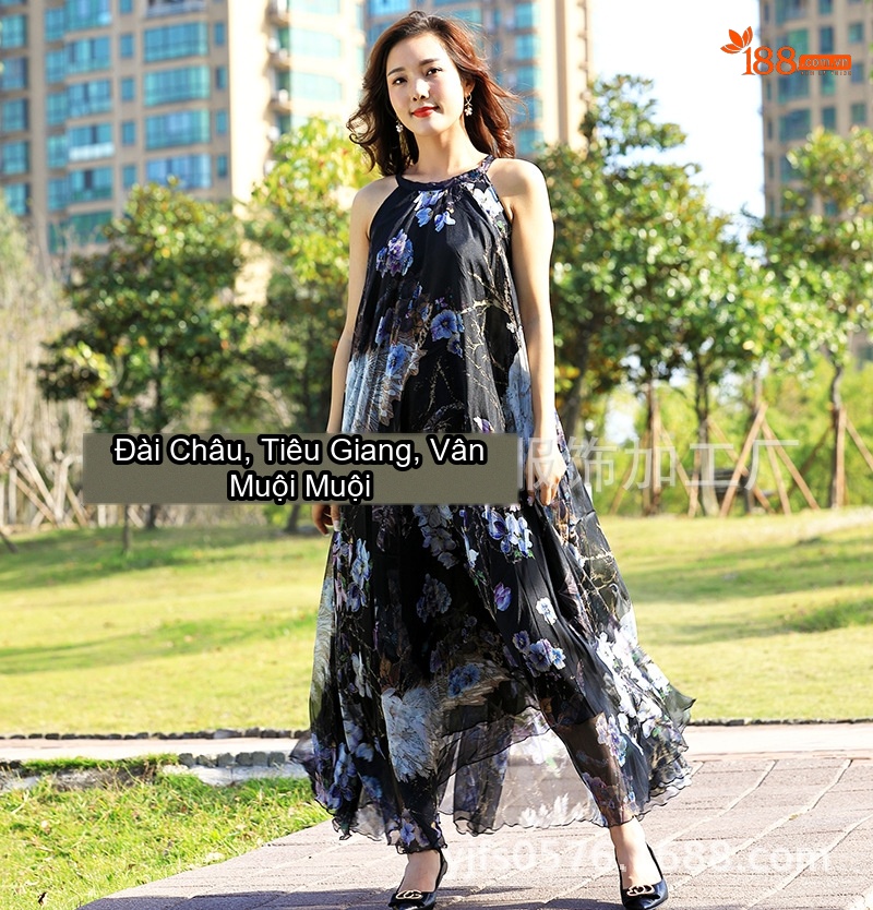 Váy Dài Nữ Đi Biển Họa Tiết Mùa Hè, Thu chi tiết 1