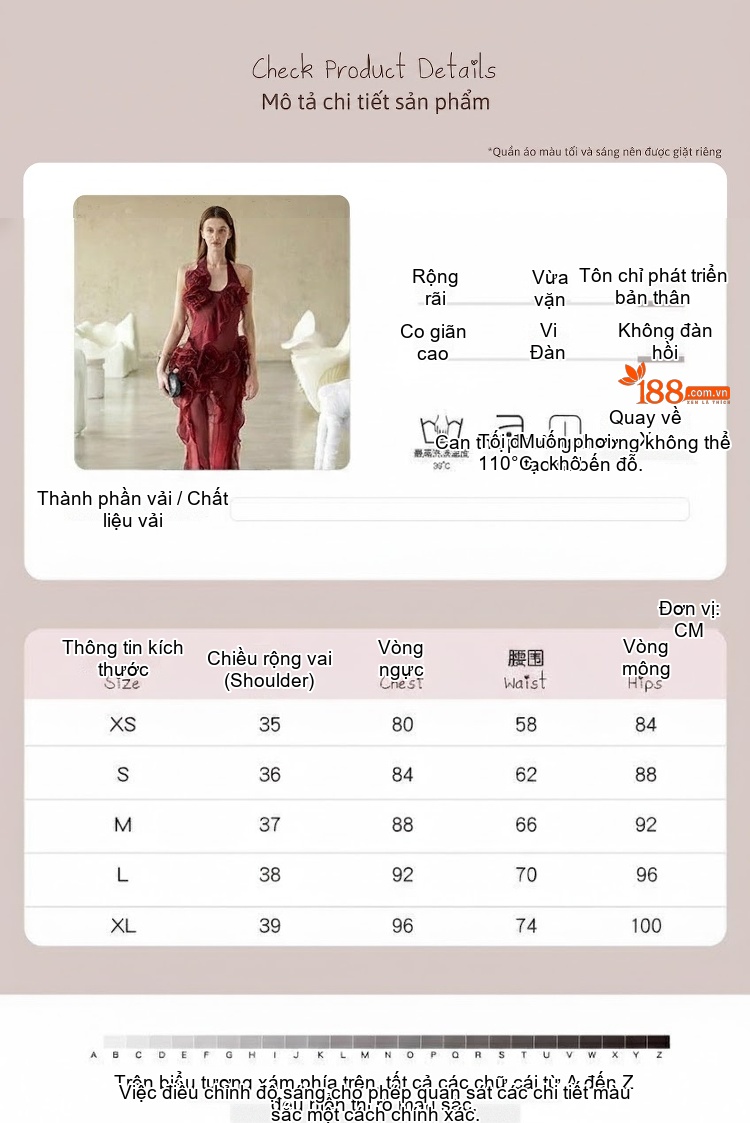 Váy Dài Nữ Hở Lưng Thiết Kế Hoa 3D Màu Đỏ Rượu Vang chi tiết 1