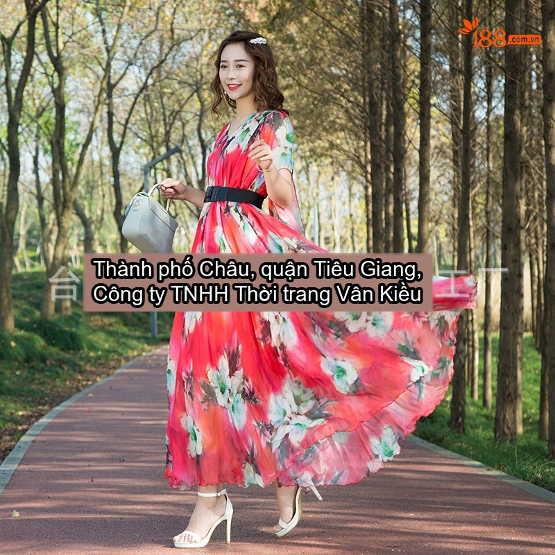Váy Dài Nữ In Họa Tiết Bãi Biển Phong Cách Bohemian Chất Liệu Voan chi tiết 5