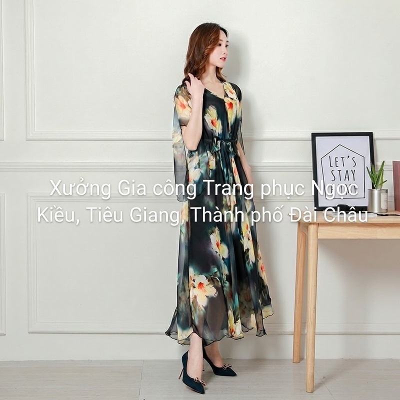 Váy Dài Nữ In Họa Tiết Bãi Biển Phong Cách Bohemian Chất Liệu Voan chi tiết 10