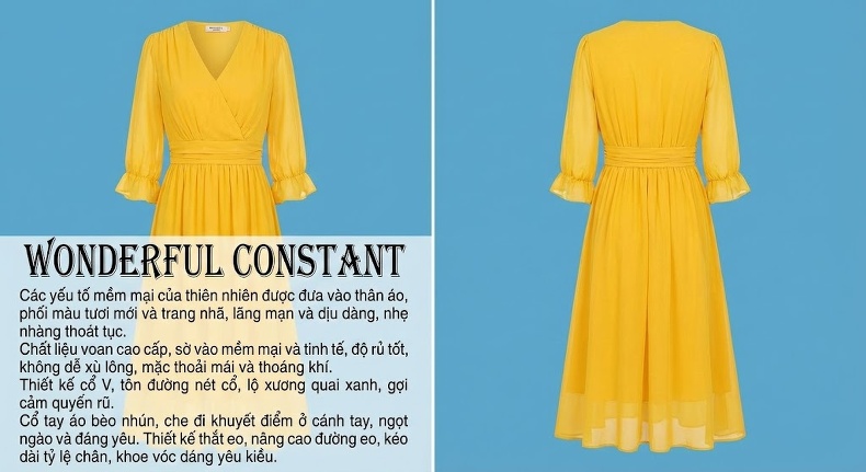 Váy Dài Nữ Lụa Tằm Cao Cấp Cổ chữ V Khoe Dáng Thon Gọn Phong Cách Đi Biển Màu Tím, Hồng, Vàng, Trắng... chi tiết 42
