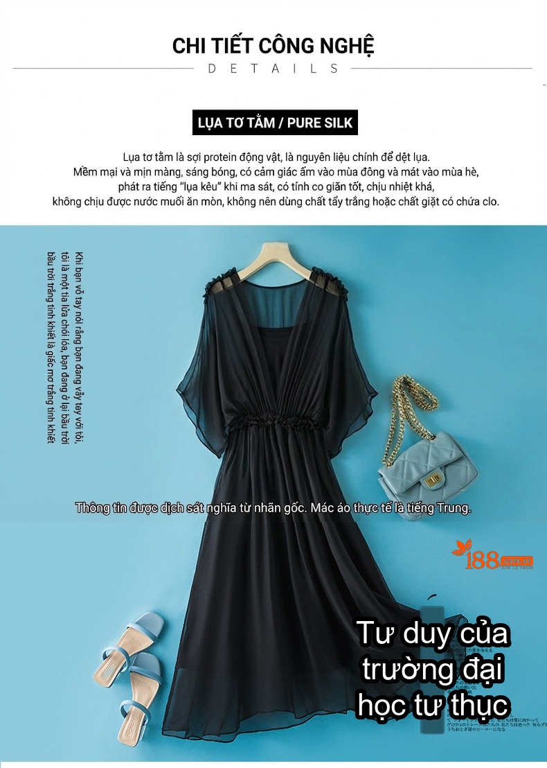Váy Dài Nữ Lụa Tằm Cao Cấp Cổ chữ V Khoe Dáng Thon Gọn Phong Cách Đi Biển Màu Tím, Hồng, Vàng, Trắng... chi tiết 28