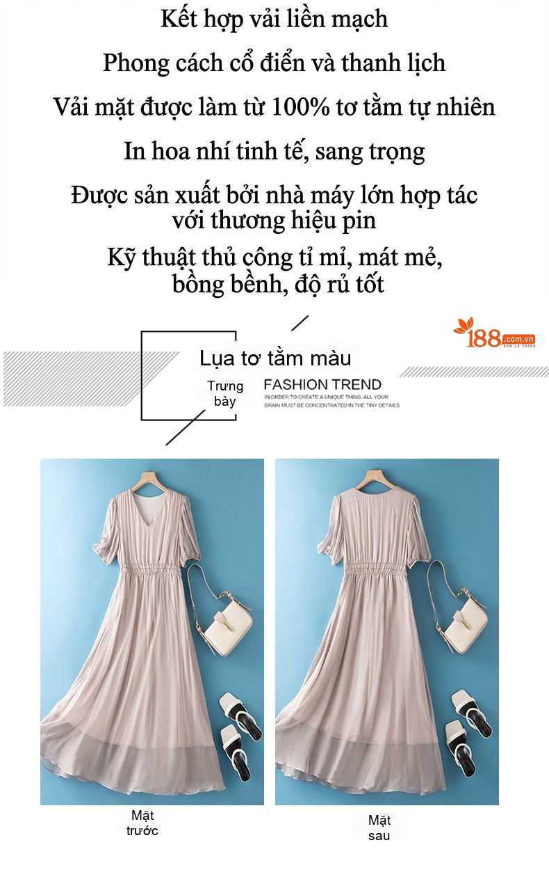 Váy Dài Nữ Lụa Thật Mềm Mại Đi Biển Siêu Xinh chi tiết 2