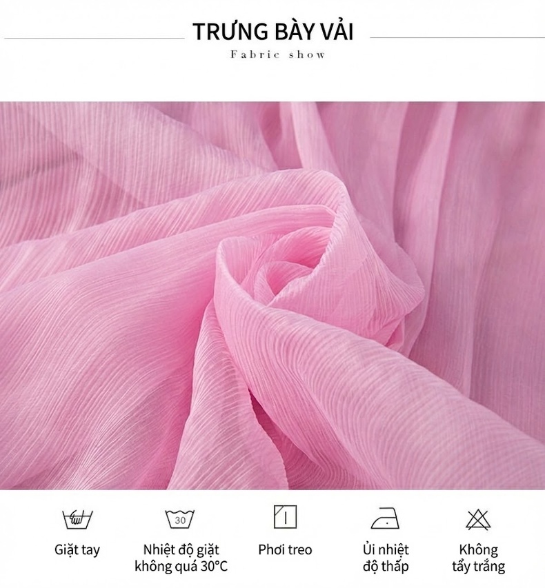 Váy Dài Nữ Lụa Tơ Tằm Bohemian Đi Biển Màu Hồng Nhạt Thiết Kế Thanh Lịch chi tiết 4