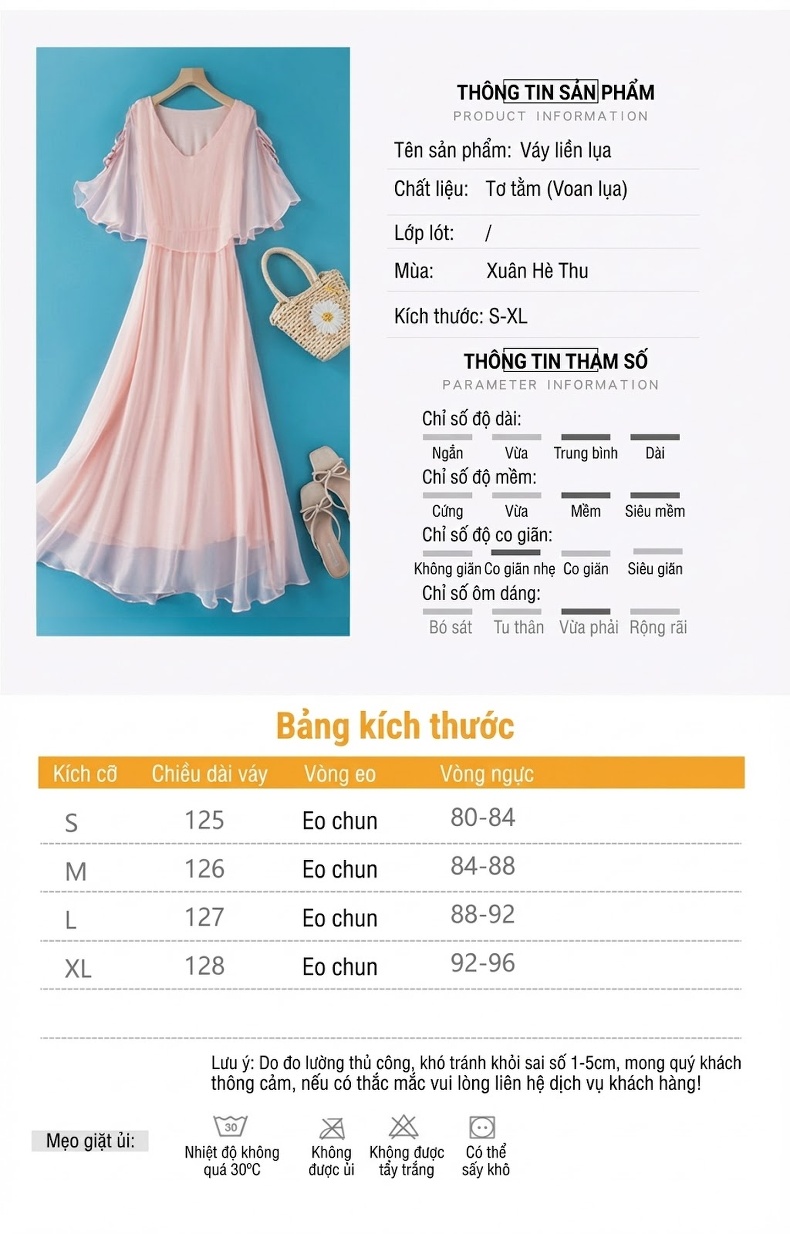 Váy Dài Nữ Lụa Tơ Tằm Voan Hở Lưng Cổ chữ V Phong Cách Bohemian Đi Biển Mùa Hè Màu Hồng, Đỏ chi tiết 5