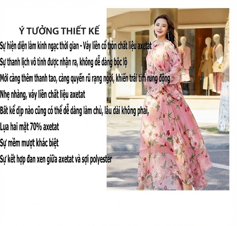 Váy Dài Tay Lụa Chiffon Họa Tiết Hoa Phong Cách Âu Mỹ Đi Biển Mùa Hè 2023 chi tiết 2