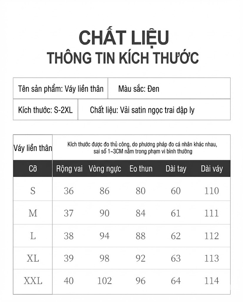 Váy Dài Tay Nữ Dáng Dài Xếp Ly Phong Cách Pháp Thanh Lịch Màu Đen chi tiết 5