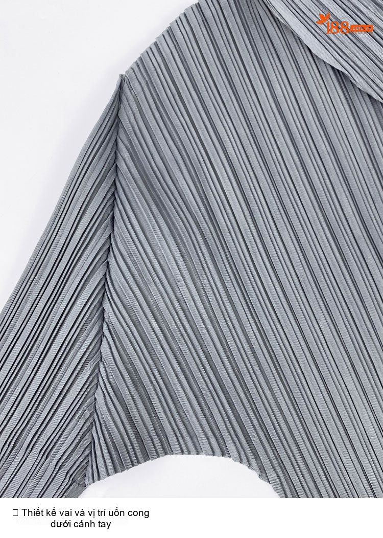Váy Dài Tay Nữ Dáng Ôm Cổ Lệch Xếp Ly Màu Xám, Xanh Dương, Đen chi tiết 19
