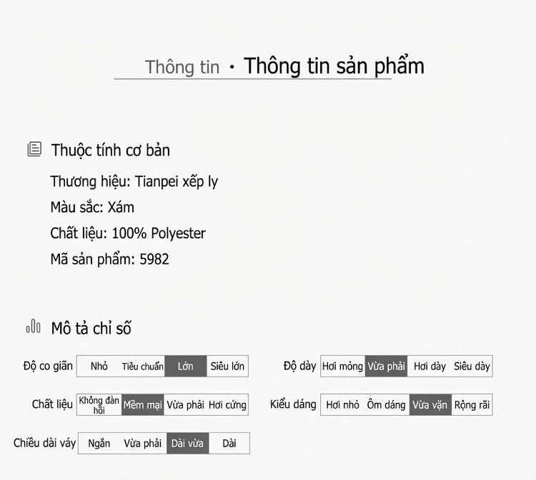Váy Dài Tay Nữ Dáng Ôm Cổ Lệch Xếp Ly Màu Xám, Xanh Dương, Đen chi tiết 5