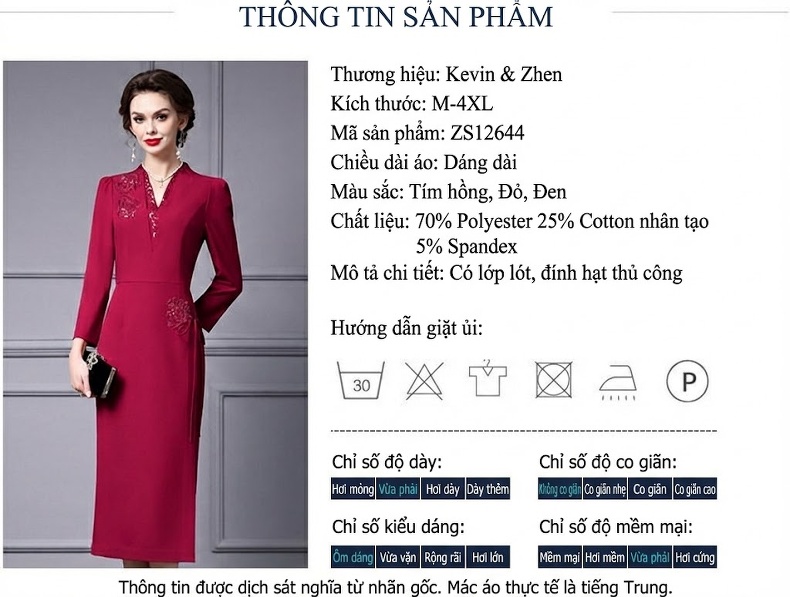 Váy Dài Tay Nữ Đính Kim Sa Phong Cách Quý Phái Dự Tiệc Màu Đỏ, Đen chi tiết 1