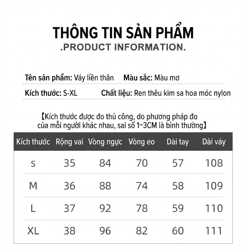 Váy Dài Tay Ren Nữ Tính Phong Cách Tiểu Thư Màu Kem chi tiết 3