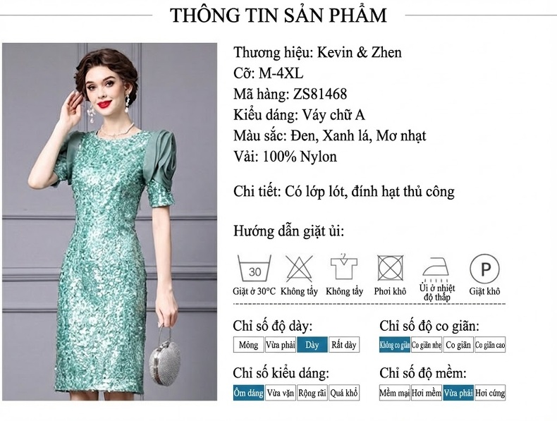 Váy Đầm Dự Tiệc Nữ Cao Cấp Thiết Kế Lệch Tà, Đính Kim Sa Lấp Lánh, Tôn Dáng Màu Xanh Mint, Đen chi tiết 18