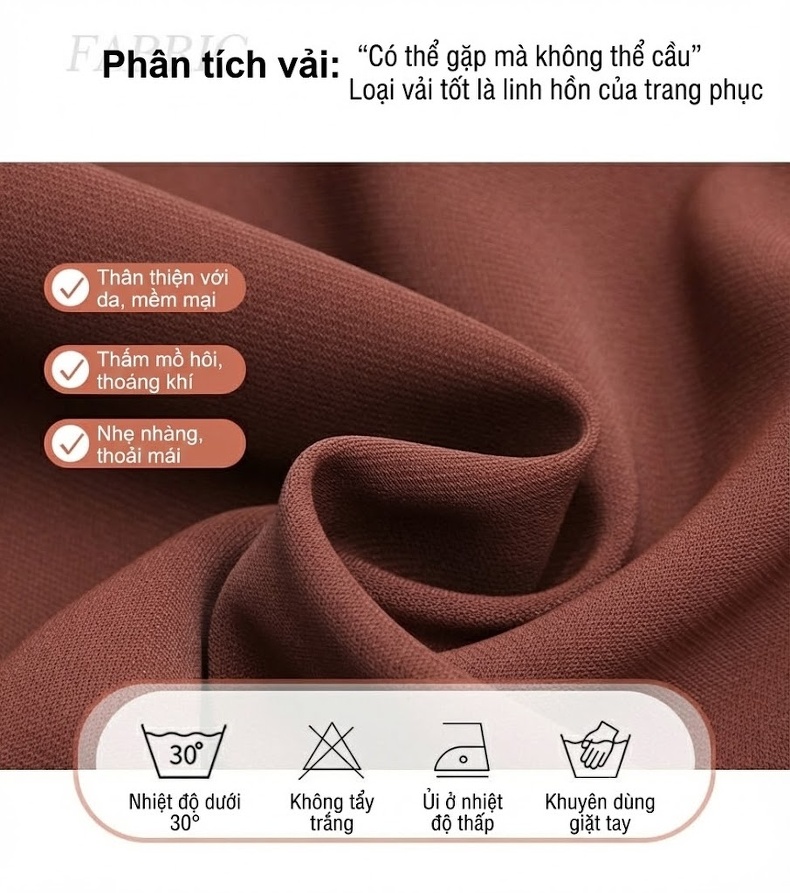 Váy Đầm Nữ dáng chữ A Tay Dài Cổ Sơ Mi Chiết Eo Thanh Lịch Màu Đen, Nâu, Be chi tiết 4