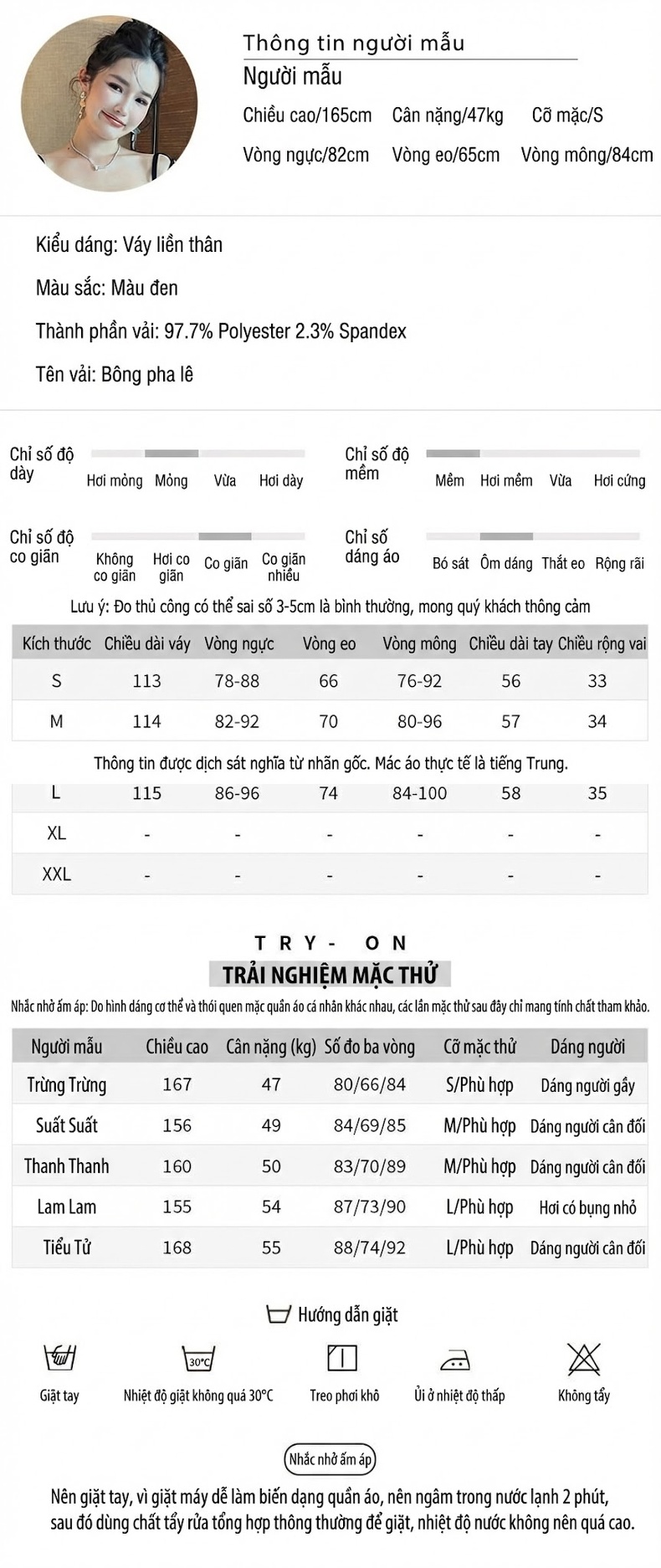Váy Đầm Nữ Dáng Dài Tay Dài Ôm Eo Phong Cách Hepburn Màu Đen chi tiết 2