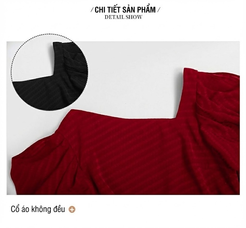 Váy Đầm Nữ Dáng Dài Thiết Kế Lệch Vai, Eo Khoét, Xẻ Tà Màu Đen, Đỏ chi tiết 9