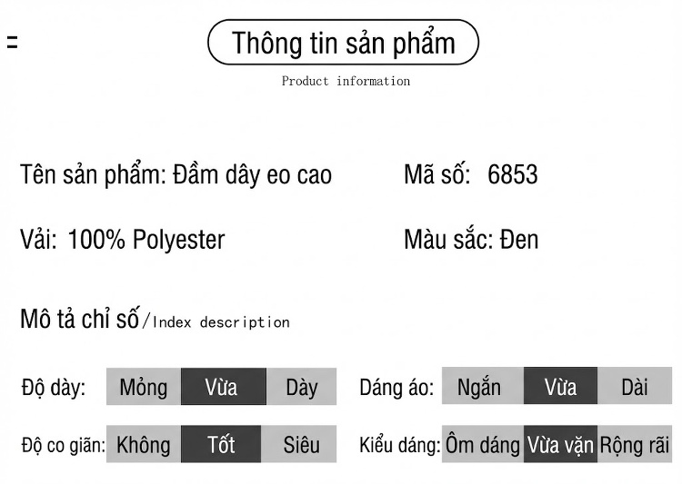 Váy Đầm Nữ Dáng Xòe Cổ chữ Vuông Không Tay Phong Cách Hepburn Màu Đen chi tiết 4