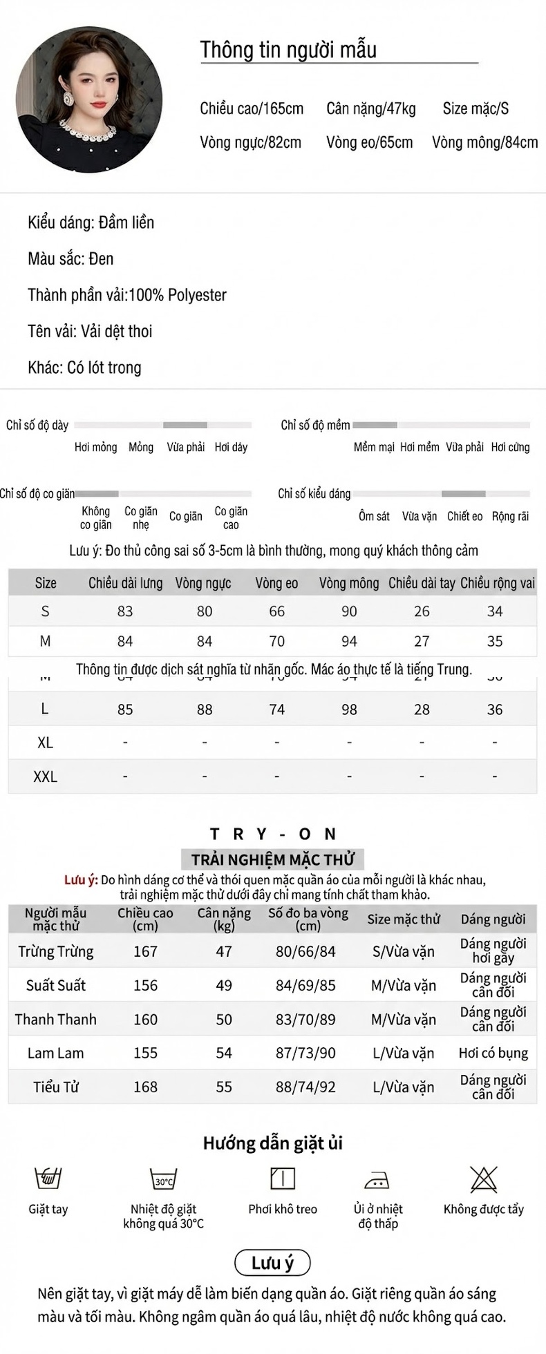 Váy Đầm Nữ Hepburn Cổ Điển Đính Đá A-Line Màu Đen chi tiết 2