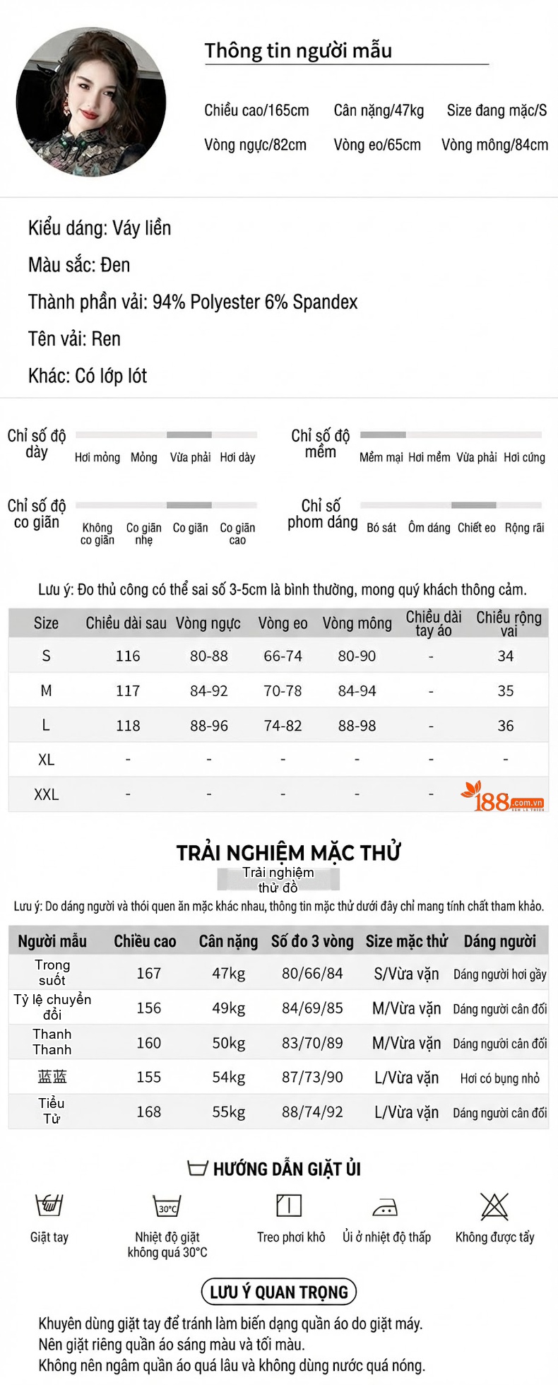 Váy Đầm Nữ Ren Họa Tiết Hoa Thiết Kế Cổ Điển Cách Tân Chiết Eo Màu Đen chi tiết 2