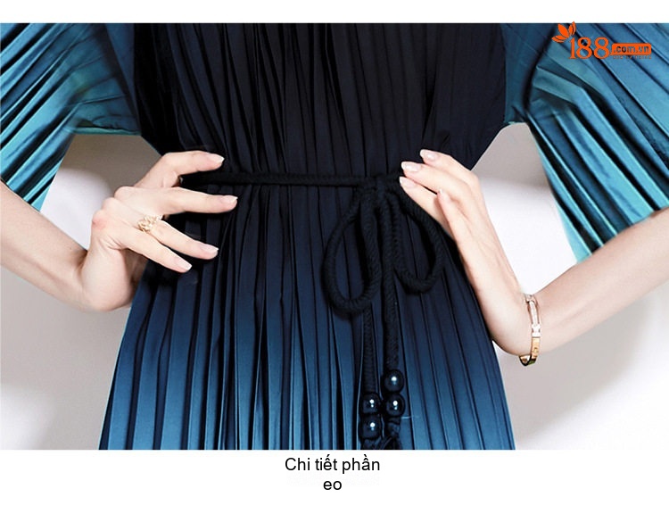 Váy Đầm Nữ Tay Ngắn Cổ Trụ Ly Xếp Eo A Màu Xanh Lá, Trắng, Hồng, Xanh Dương... chi tiết 24