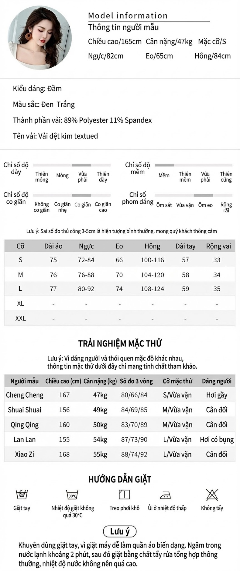 Váy Đầm Nữ Tiểu Thư Cổ chữ Vuông Tay Dài Ôm Eo Dáng Chữ A Phong Cách Hepburn Màu Đen, Trắng chi tiết 2