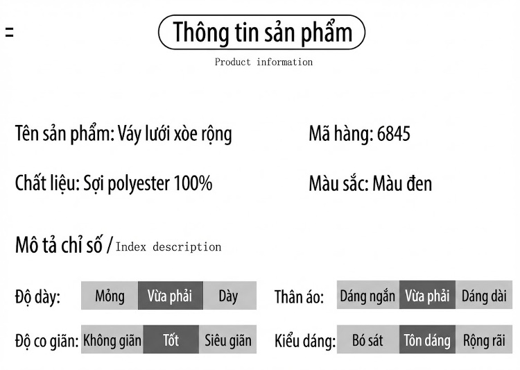 Váy Dây Đầm Xòe Lưới Bồng Bềnh Cao Cấp Màu Đen chi tiết 4