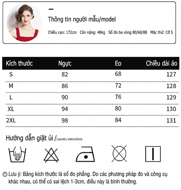 Váy Dây Nữ Cổ chữ Vuông dáng chữ A Chiết Eo Phong Cách Pháp Thanh Lịch Màu Đen, Trắng, Đỏ chi tiết 5