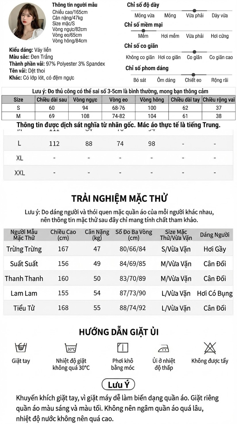 Váy Dây Nữ Ôm Body Dáng Dài Xẻ Tà Thiết Kế Đính Đá Màu Đen, Trắng chi tiết 2