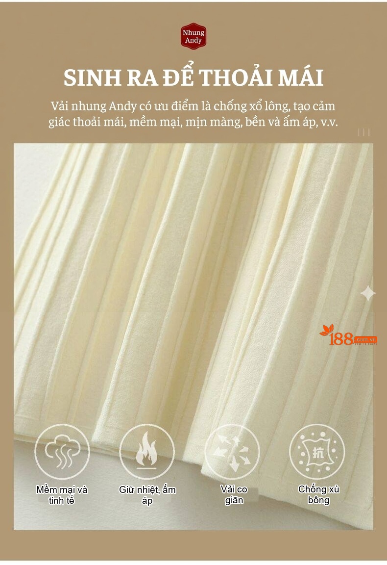 Váy Dệt Kim Nữ Cổ Chữ V Dáng Chữ A Chiết Eo Tay Dài Qua Gối Màu Đen, Trắng, Đỏ, Nâu chi tiết 3
