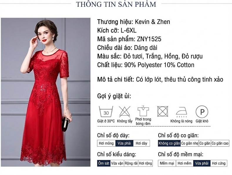 Váy Dự Tiệc Cưới Cô Dâu Màu Đỏ Rượu Vang Thêu Tay Lưới Mỏng Cao Eo chi tiết 17