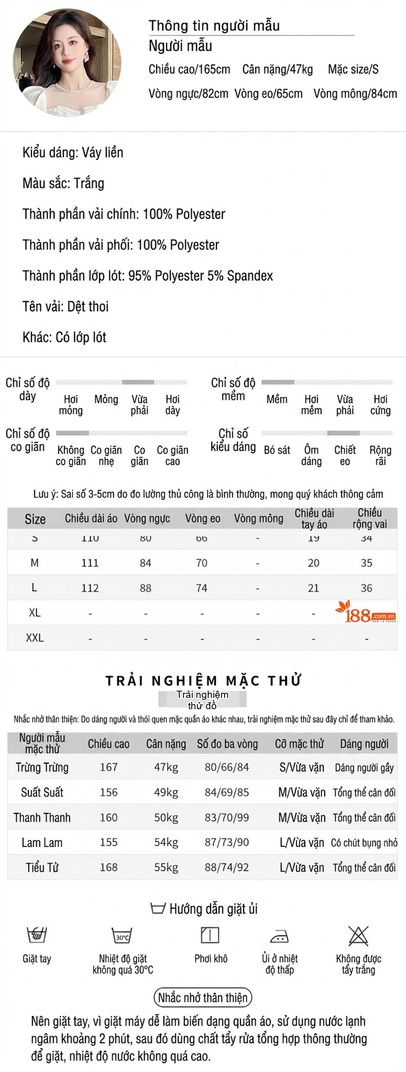 Váy Dự Tiệc Dáng Xòe Thiết Kế Pháp Chiết Eo Tay Bồng Màu Trắng chi tiết 2
