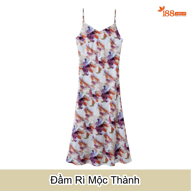 Váy Hai Dây Nữ Chất Liệu Voan Lụa Form dáng chữ A Màu Trắng, Đen, Xanh Lá, Tím...