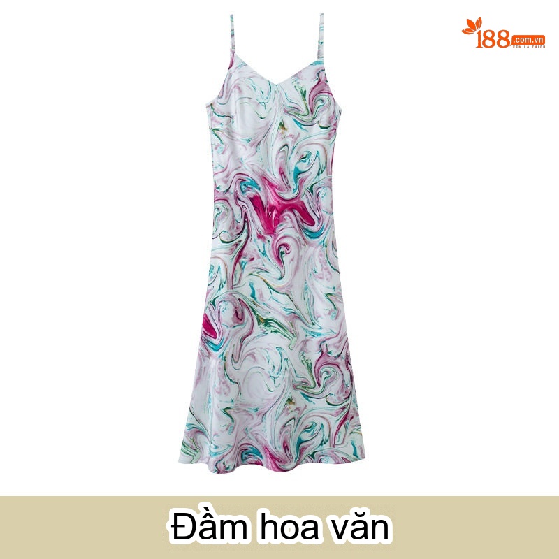 Váy Hai Dây Nữ Chất Liệu Voan Lụa Form dáng chữ A Màu Trắng, Đen, Xanh Lá, Tím...